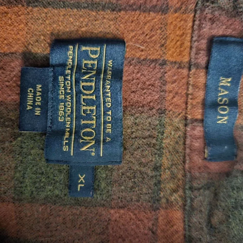 Pendleton men's Mason cotton flannel shirt. XL. # 933.